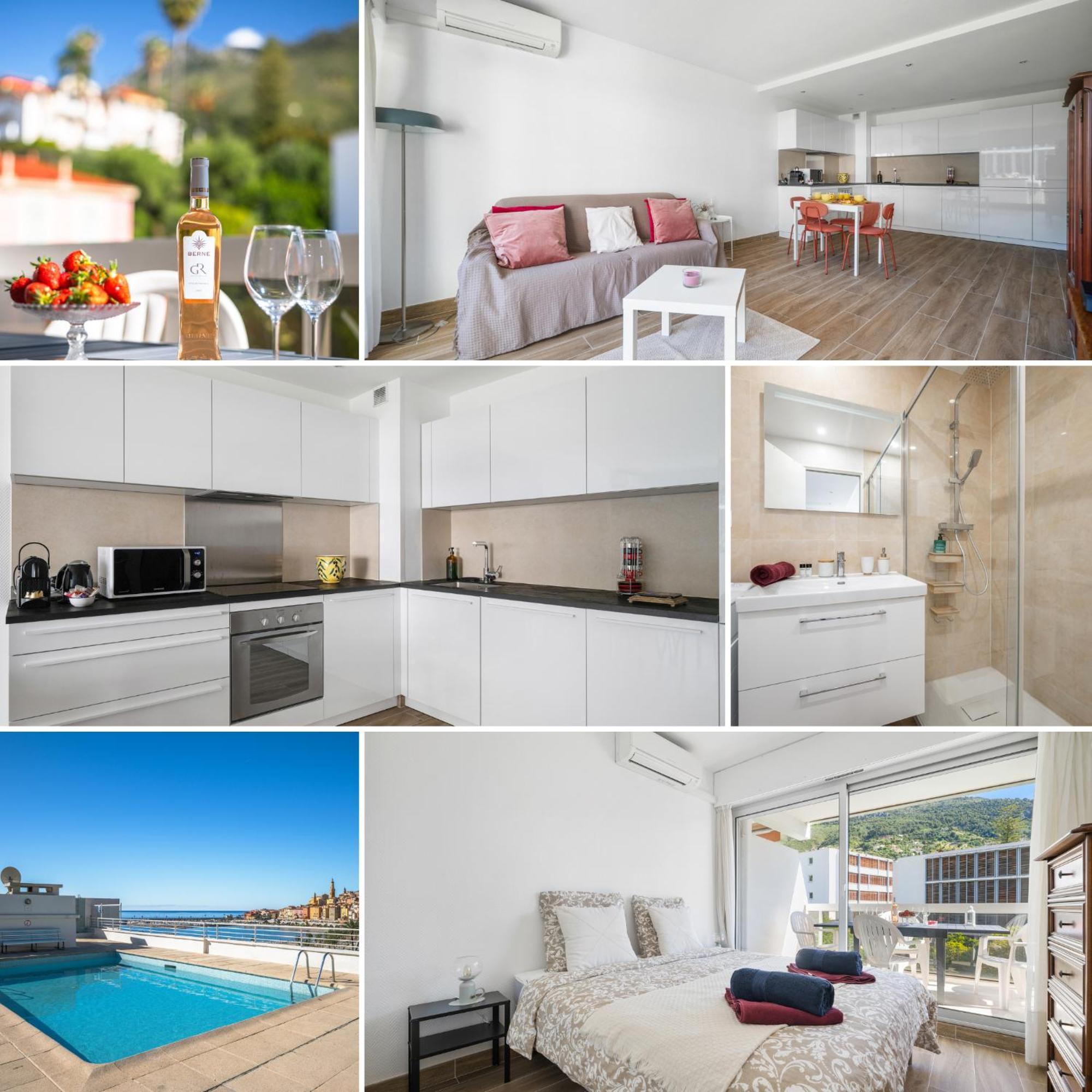 Апартаменти Le Rocamare - Piscine Toit Terrasse - Parking Prive - Terrasse Мантон Екстер'єр фото